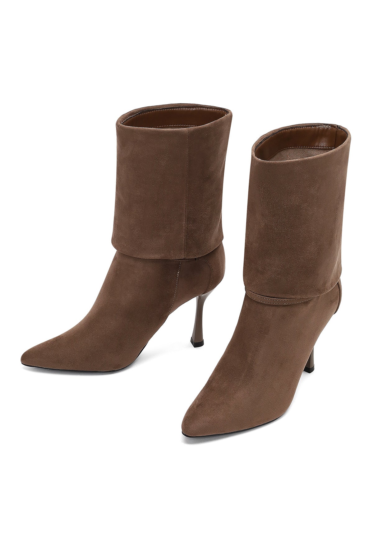Kadın Vizon İnce Topuklu Süet Bot