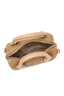 Kadın Kahverengi Uzun Askılı Baskılı Mini Çapraz Çanta | Derimod