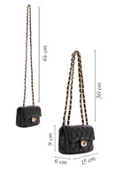 Women's Black Long Strap Quilted Crossbody Bag | Derimod