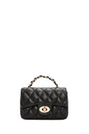 Women's Black Long Strap Quilted Crossbody Bag | Derimod