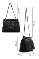 Women's Black Long Strap Quilted Shoulder Bag | Derimod