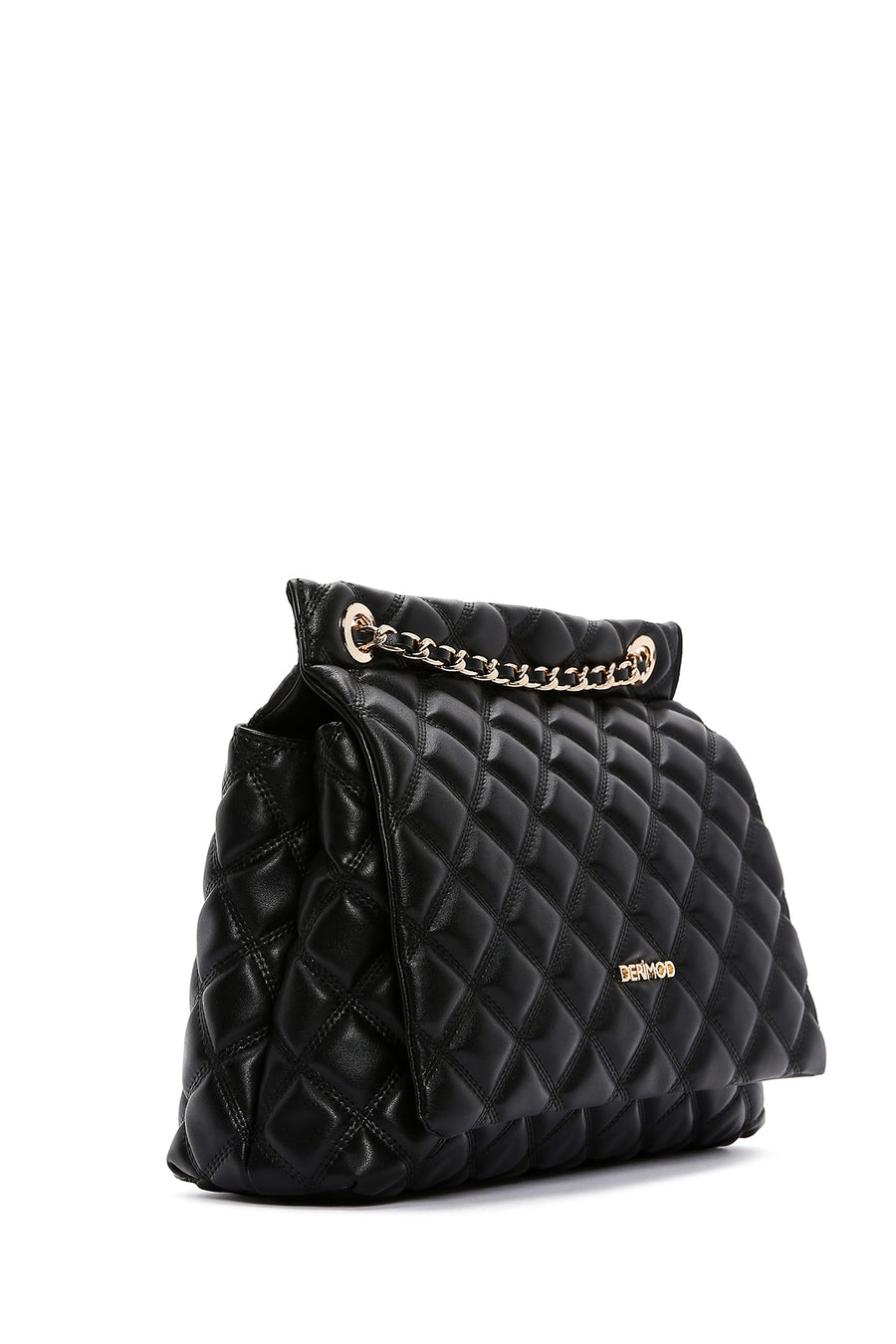 Women's Black Long Strap Quilted Shoulder Bag