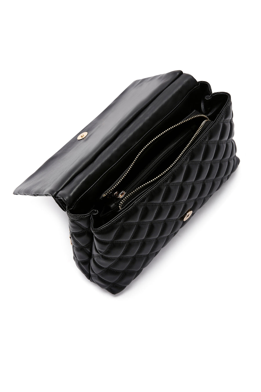 Women's Black Long Strap Quilted Shoulder Bag