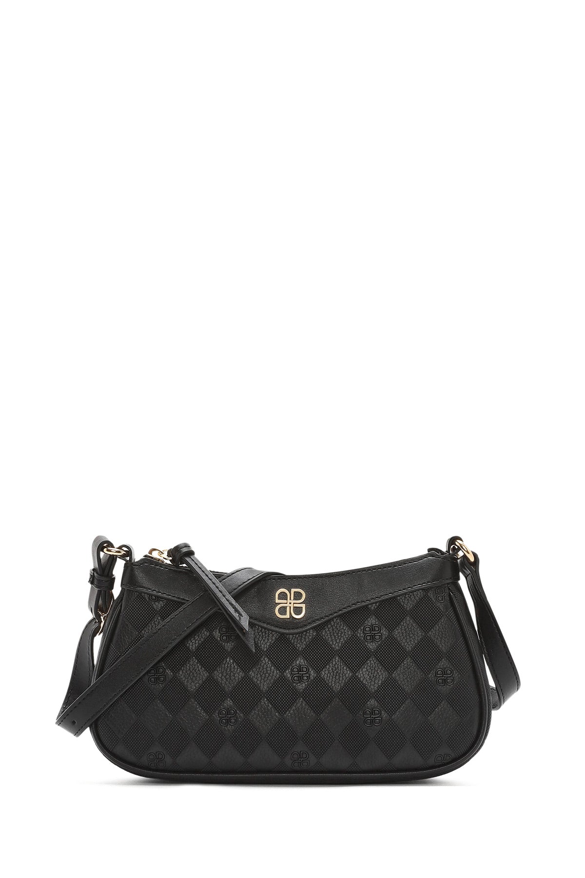 Kadın Siyah Baskılı Çapraz Çanta