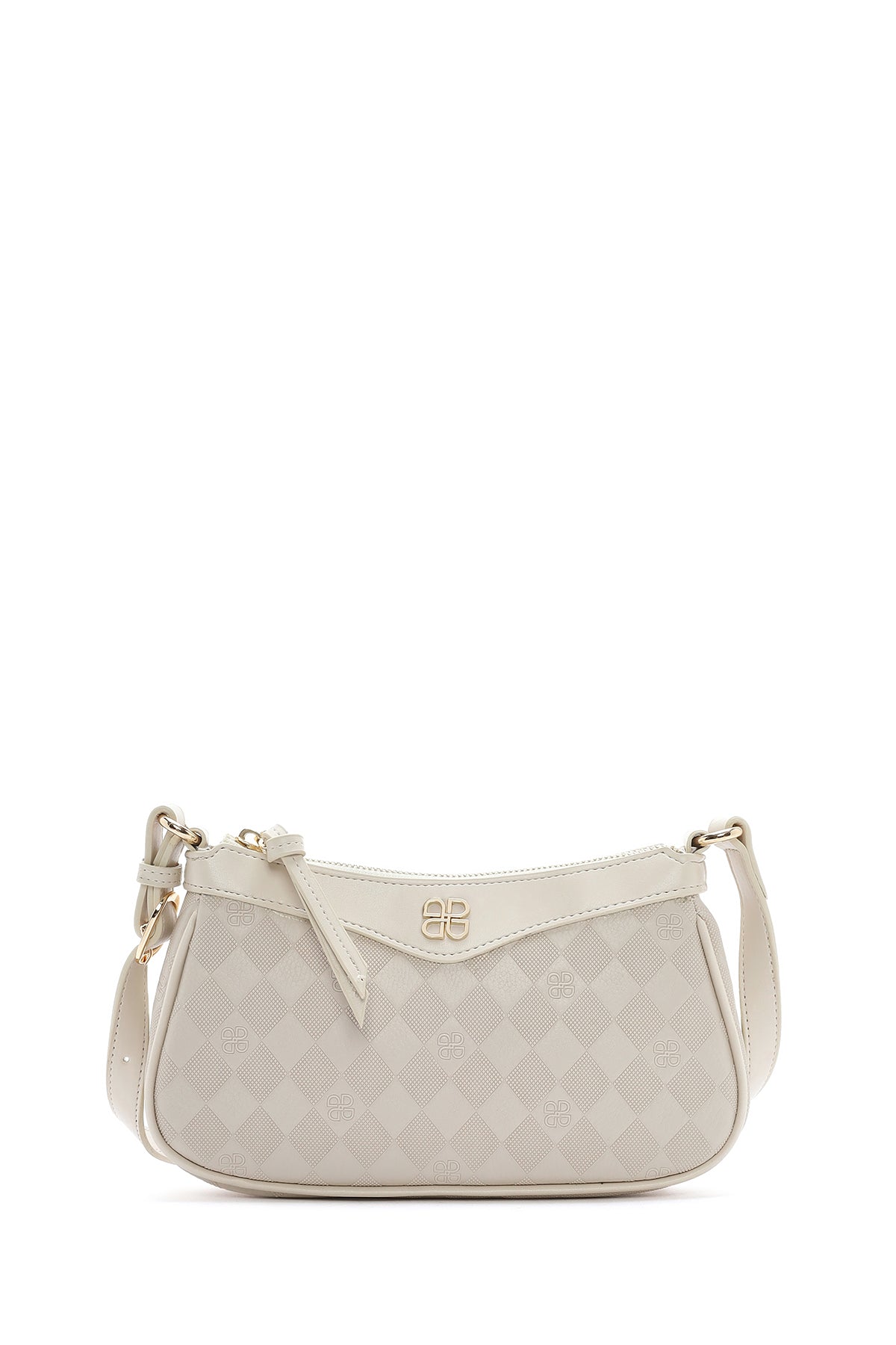 Kadın Krem Baskılı Çapraz Çanta