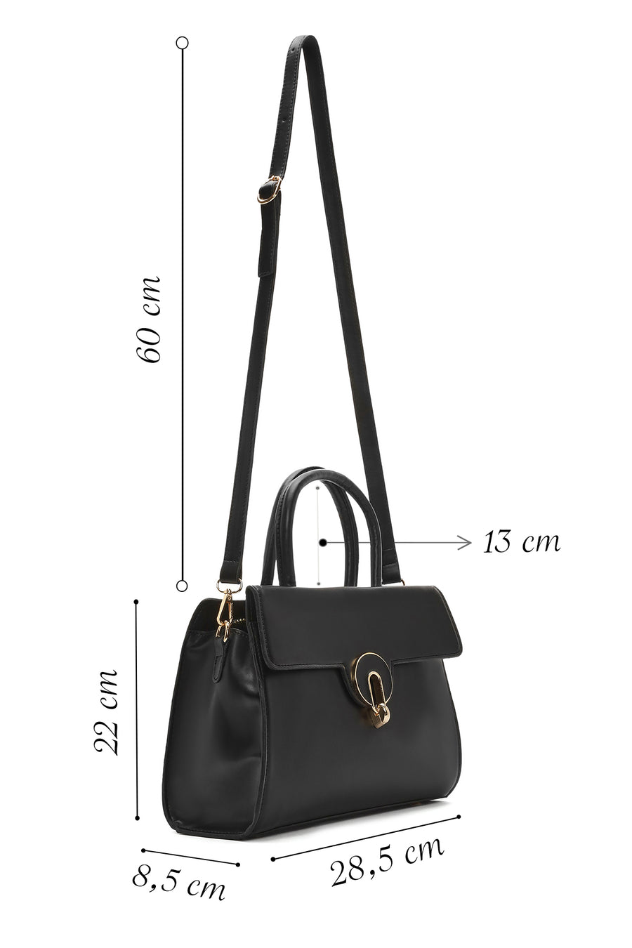 Women's Black Long Strap Shoulder Bag