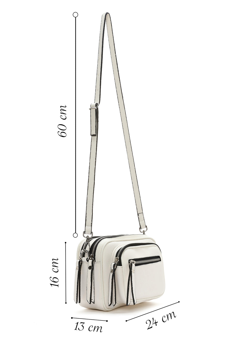 Women's White Long Strap Crossbody Bag