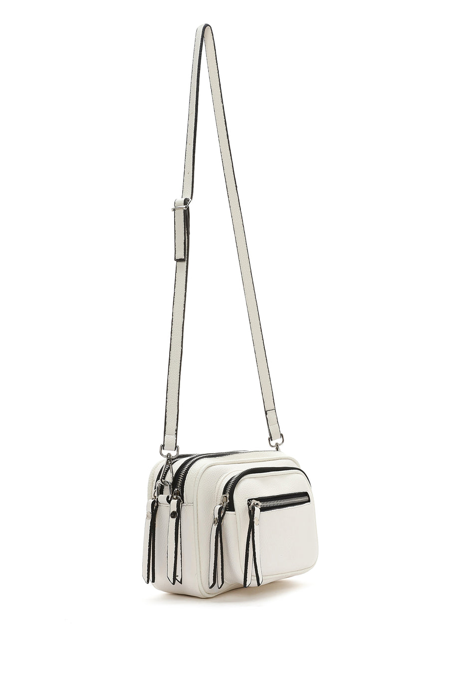 Women's White Long Strap Crossbody Bag