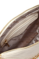 Kadın Krem Uzun Askılı Kapitone Çapraz Çanta | Derimod