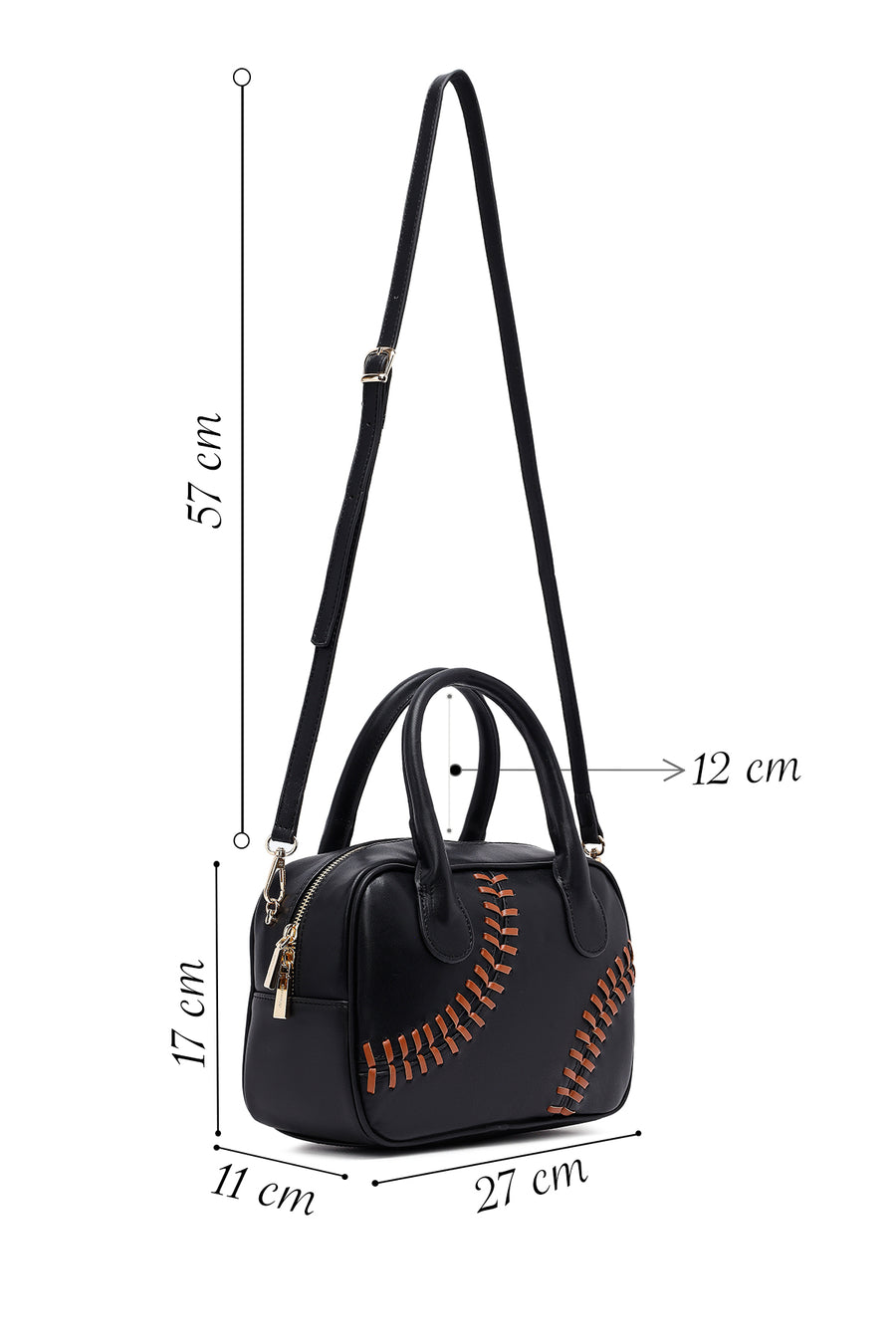 Women's Black Long Strap Classic Handbag