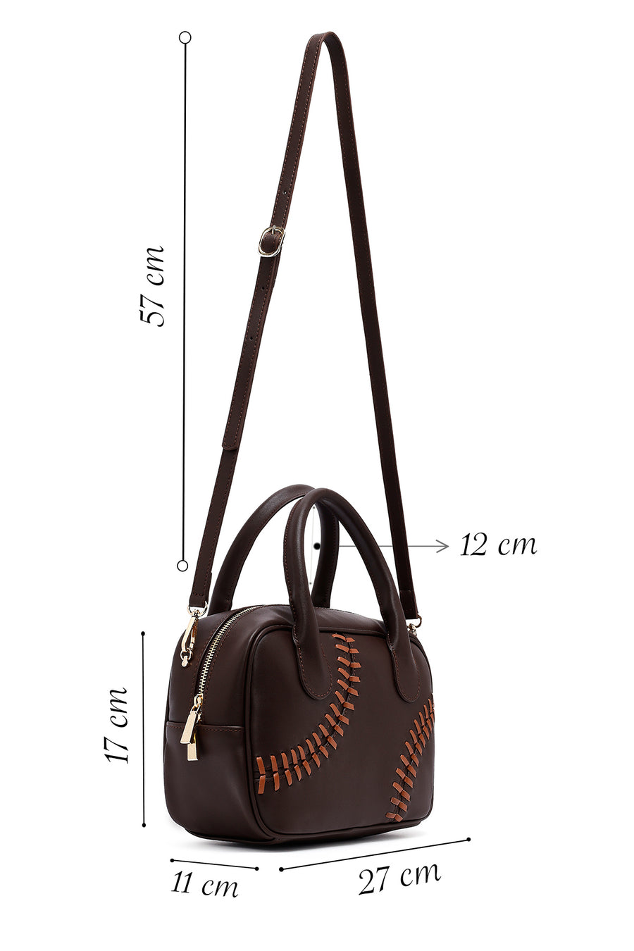 Women's Brown Long Strap Classic Handbag