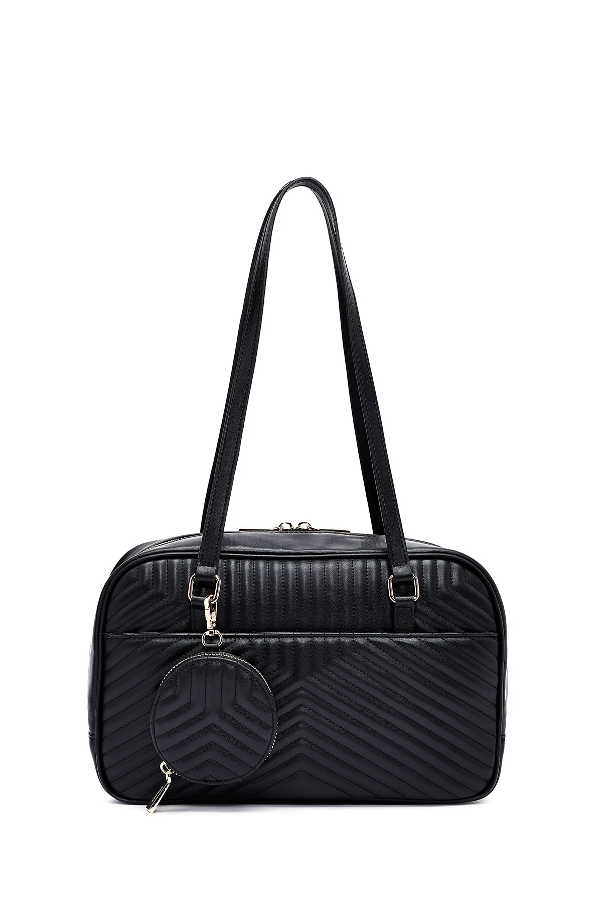 Kadın Siyah Kapitone Kol Çantası 25SBD2025KP | Derimod