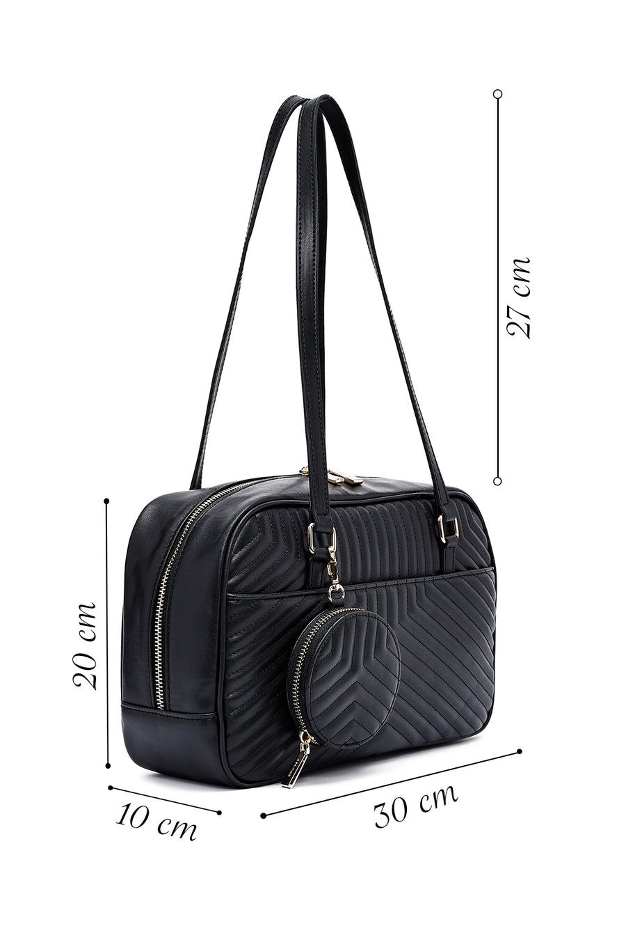 Women's Black Quilted Handbag
