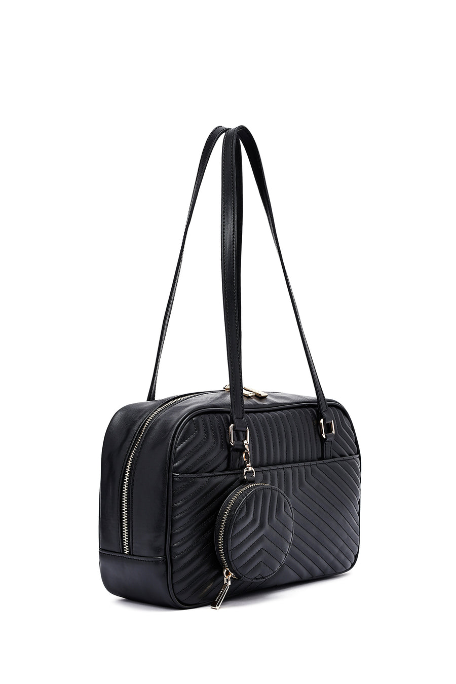Women's Black Quilted Handbag