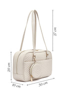 Kadın Krem Kapitone Kol Çantası | Derimod