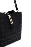 Women's Black Long Strap Printed Classic Shoulder Bag | Derimod
