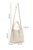 Kadın Krem Uzun Askılı Baskılı Klasik Kol Çantası | Derimod