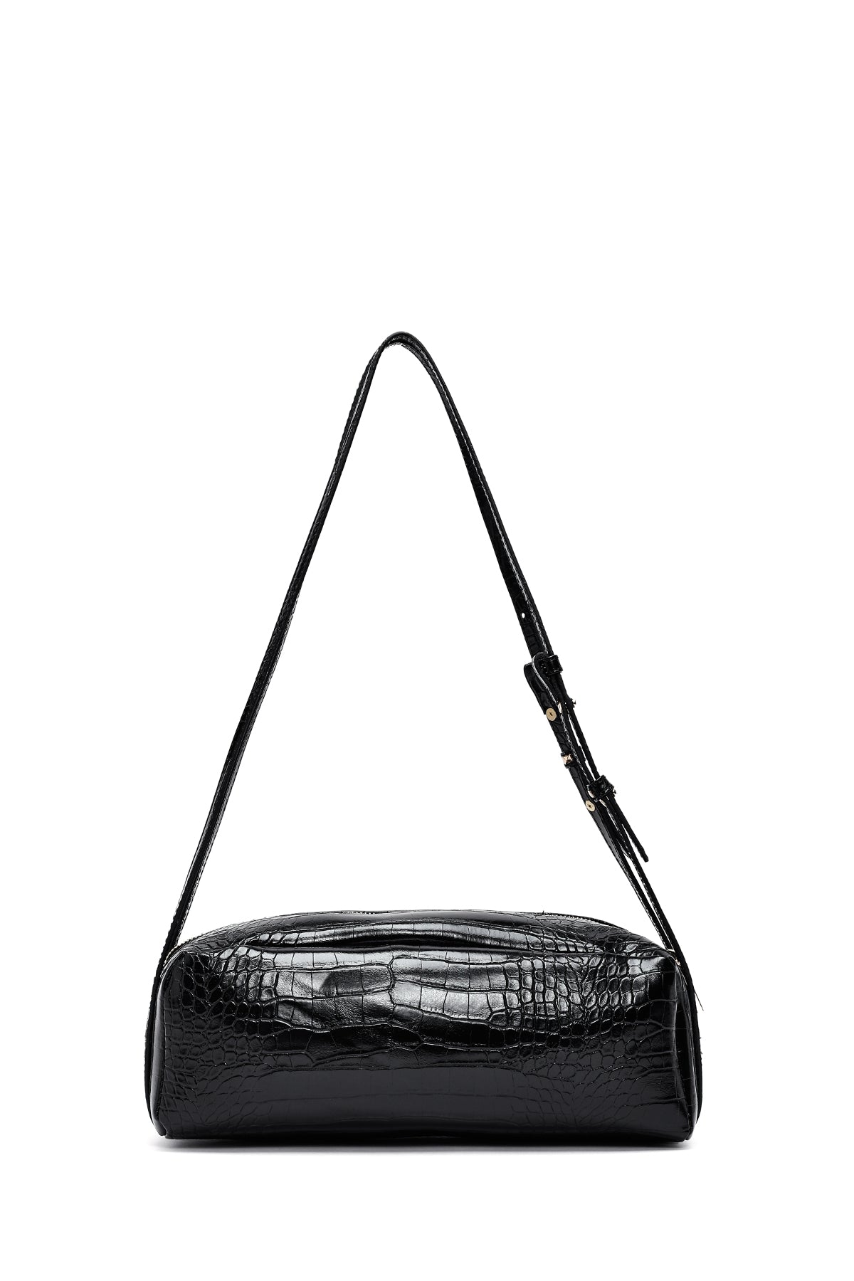 Kadın Siyah Kroko Desenli Omuz Çantası