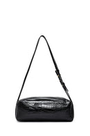 Kadın Siyah Kroko Desenli Omuz Çantası | Derimod