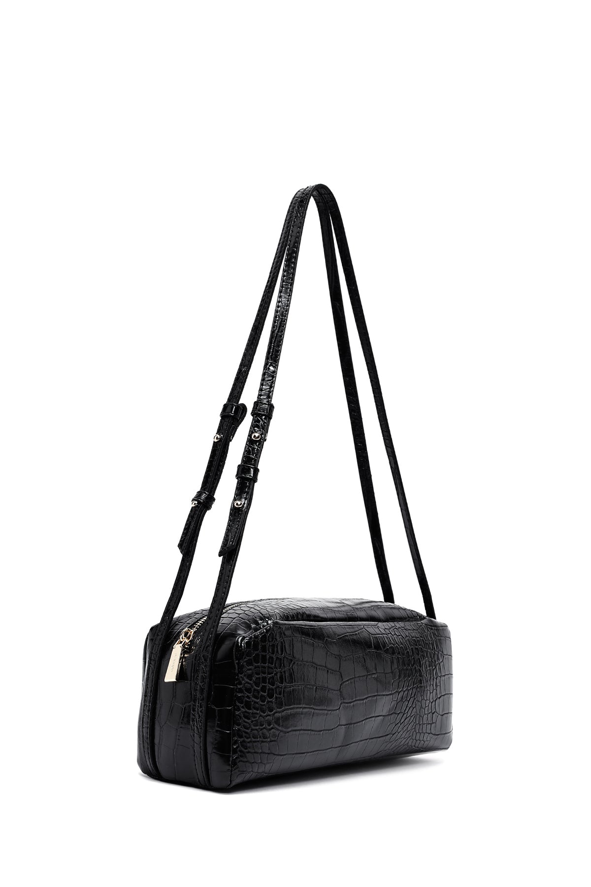 Kadın Siyah Kroko Desenli Omuz Çantası