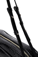 Kadın Siyah Kroko Desenli Omuz Çantası | Derimod