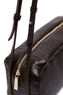 Women's Brown Crocodile Patterned Shoulder Bag | Derimod