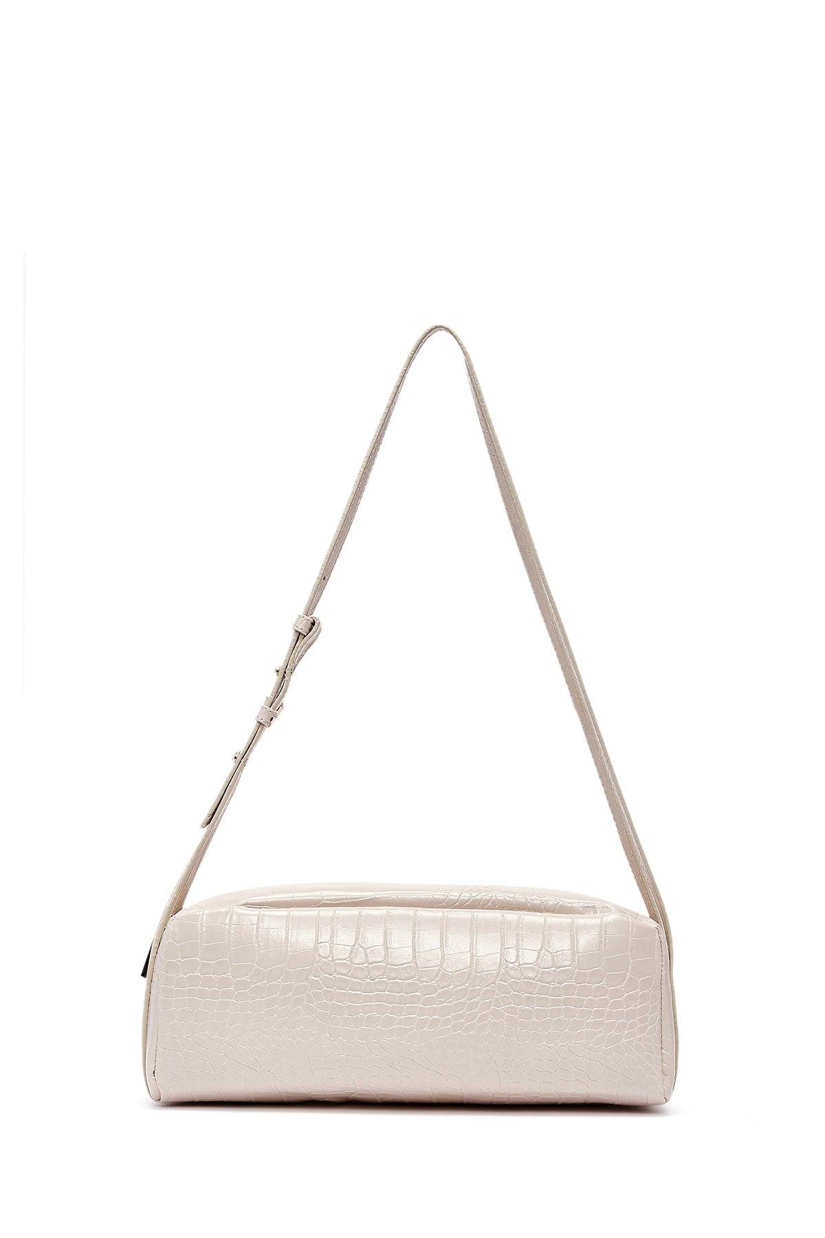 Women's Cream Crocodile Patterned Shoulder Bag 25SBD2029E3 | Derimod