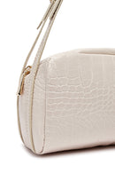 Women's Cream Crocodile Patterned Shoulder Bag | Derimod