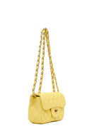 Kadın Sarı Uzun Askılı Kapitone Mini Çapraz Çanta | Derimod