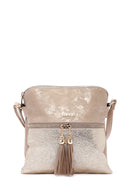 Kadın Bej Uzun Askılı Aksesuarlı Çapraz Çanta | Derimod