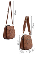 Women's Tan Long Strap Nubuck Crossbody Bag | Derimod