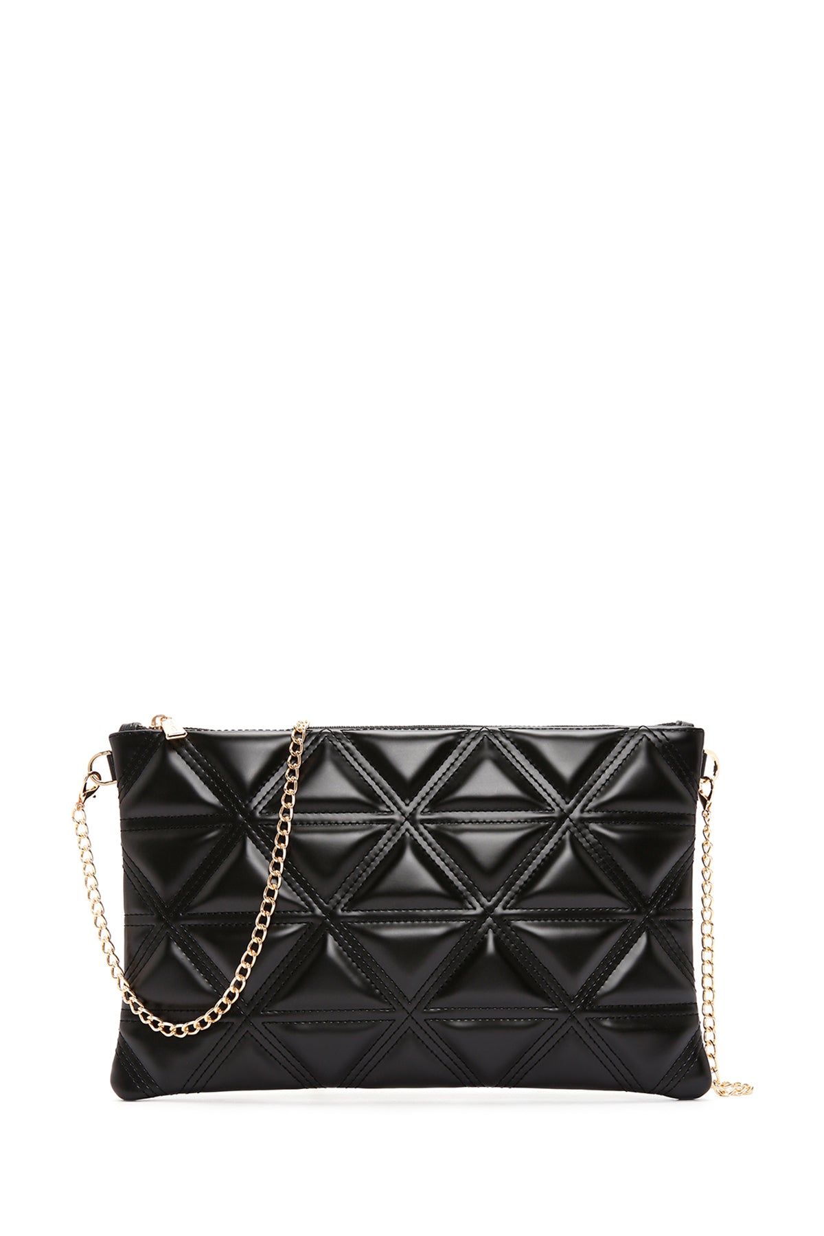 Women's Black Long Chain Strap Quilted Clutch Bag 25SBD2202KP | Derimod