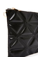 Women's Black Long Chain Strap Quilted Clutch Bag | Derimod