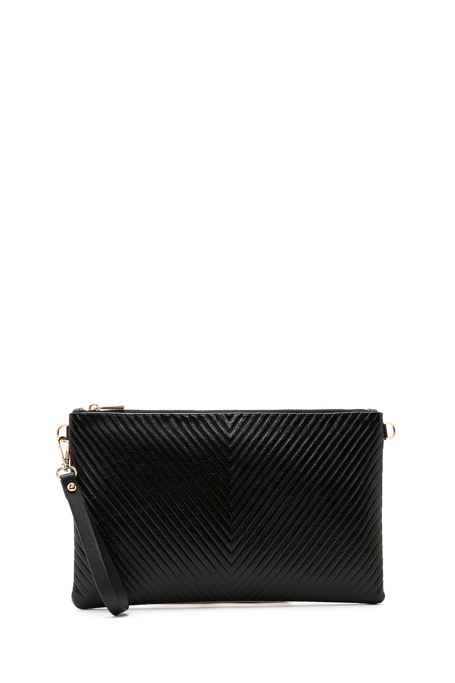 Women's Black Long Chain Strap Metallic Clutch Bag 25SBD220332 | Derimod