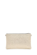 Women's Gold Long Chain Strap Straw Clutch Bag | Derimod