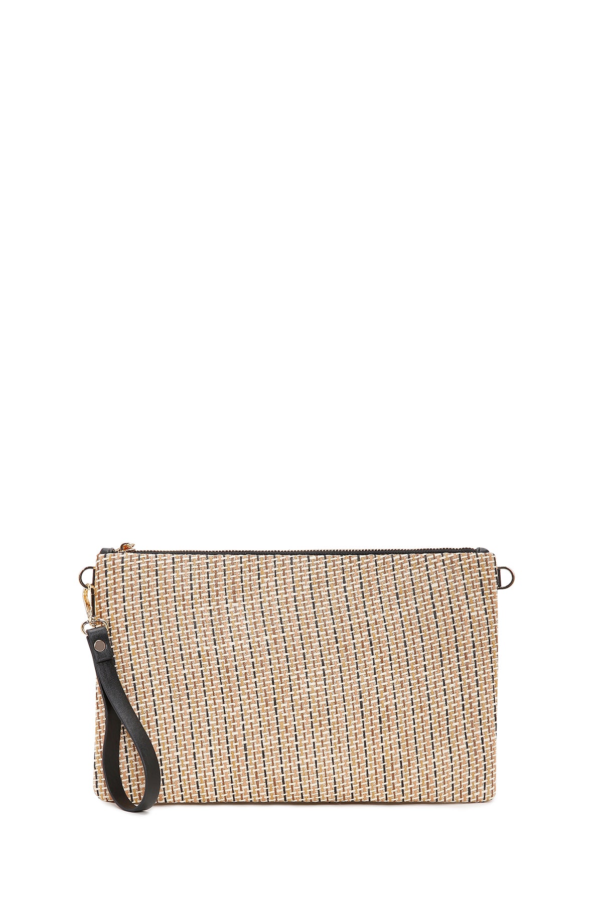 Women's Black Long Chain Strap Straw Clutch Bag 25SBD2206M7 | Derimod