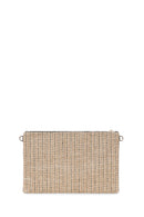 Women's Black Long Chain Strap Straw Clutch Bag | Derimod