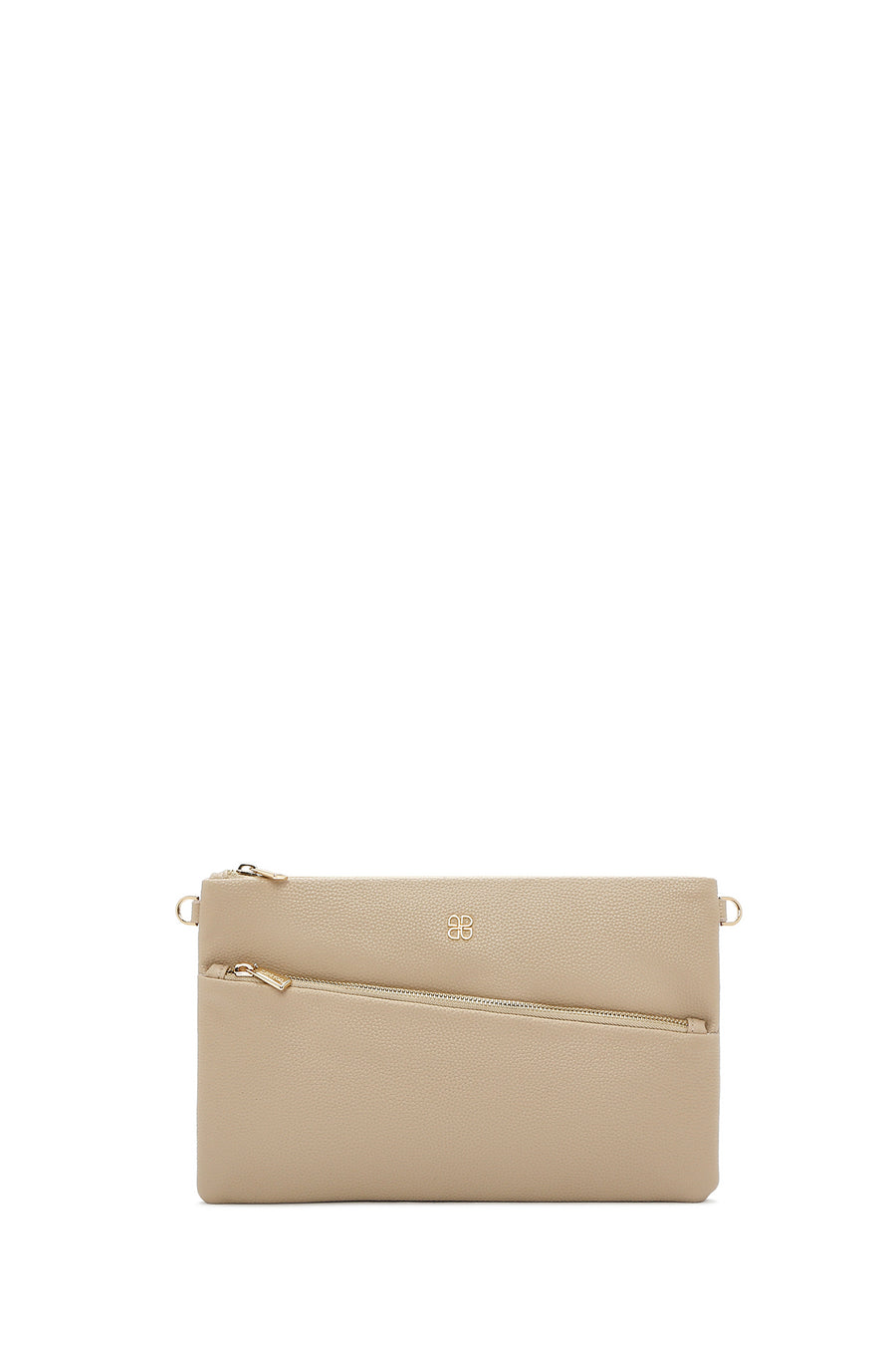 Women's Beige Long Chain Strap Clutch Bag