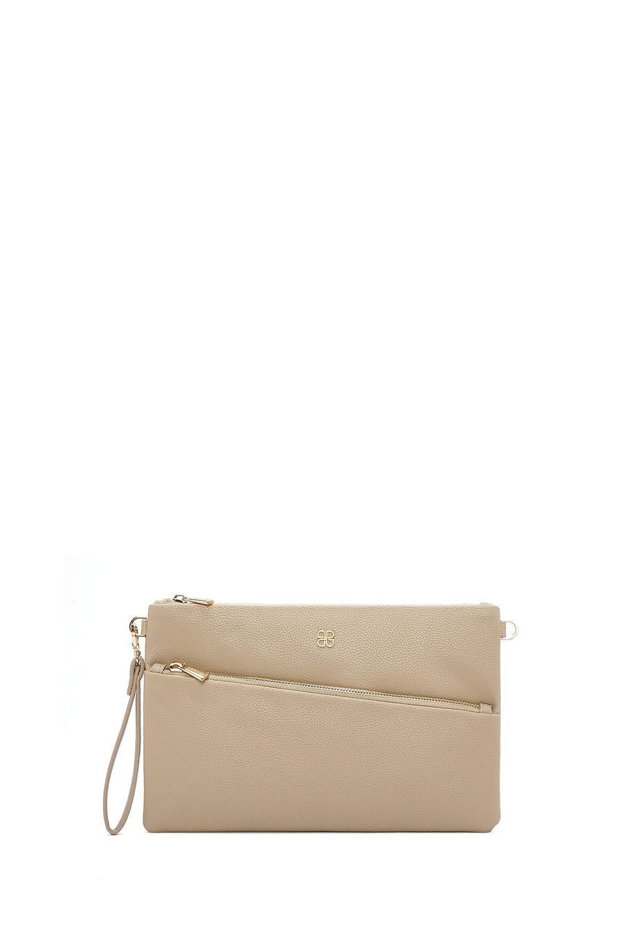 Women's Beige Long Chain Strap Clutch Bag