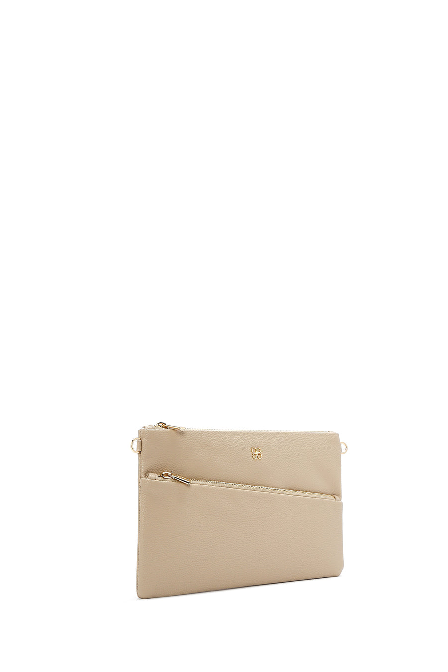 Women's Beige Long Chain Strap Clutch Bag
