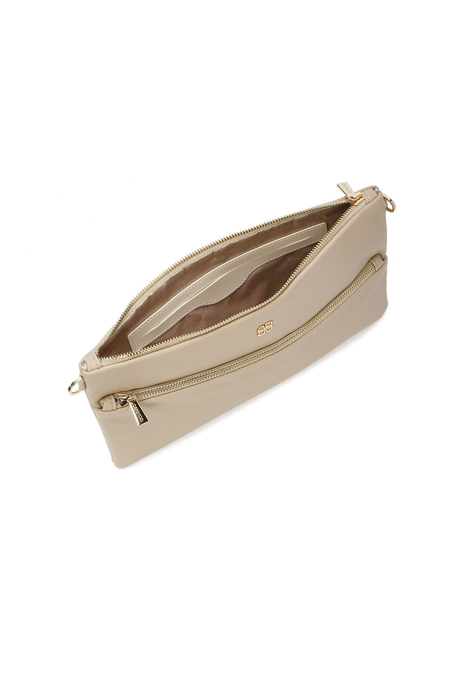 Women's Beige Long Chain Strap Clutch Bag