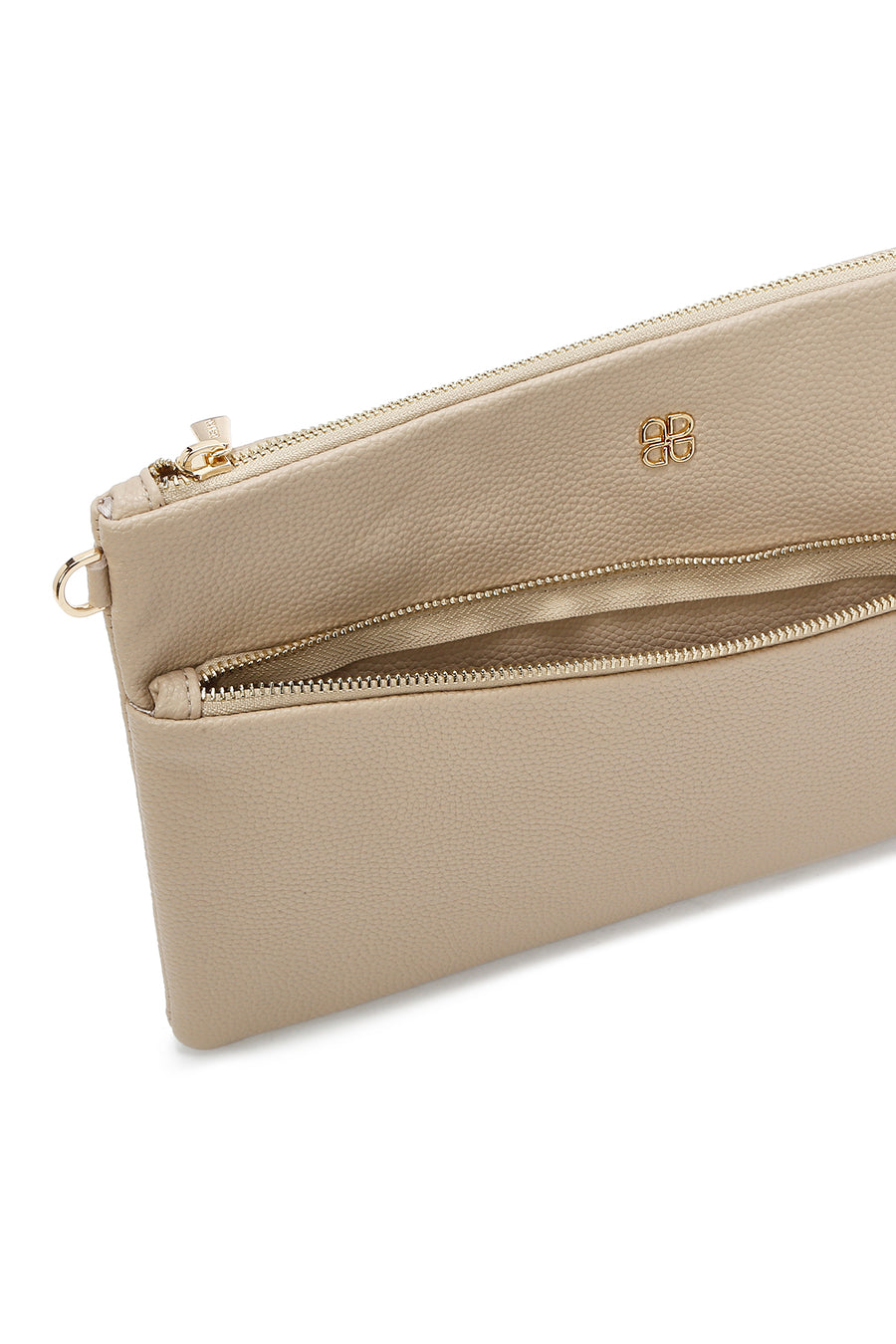 Women's Beige Long Chain Strap Clutch Bag