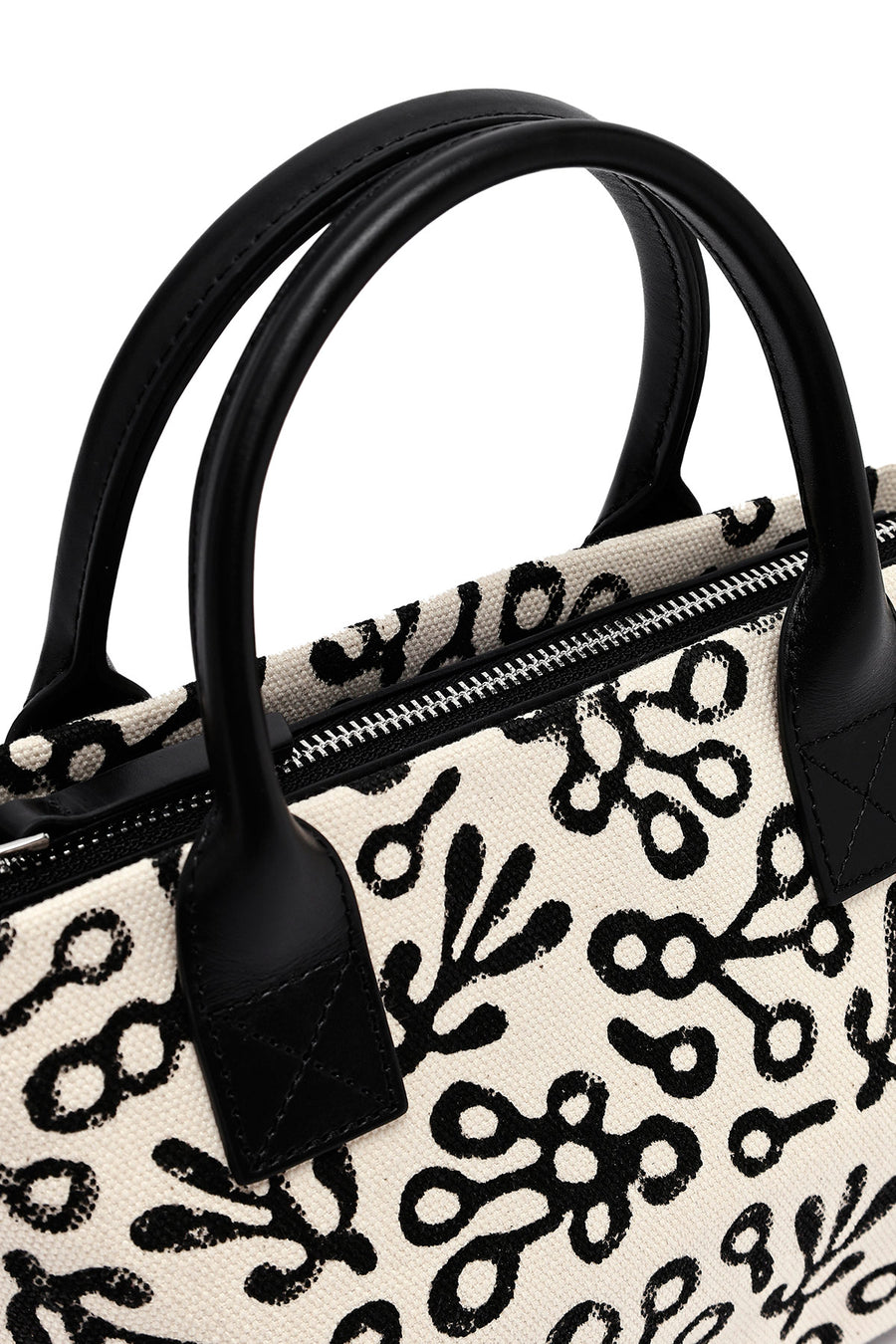 Kastamonu Stone Print Women's Black Long Strap Patterned Fabric Mini Handbag