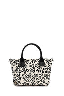 Kastamonu Stone Print Women's Black Long Strap Patterned Fabric Mini Handbag | Derimod