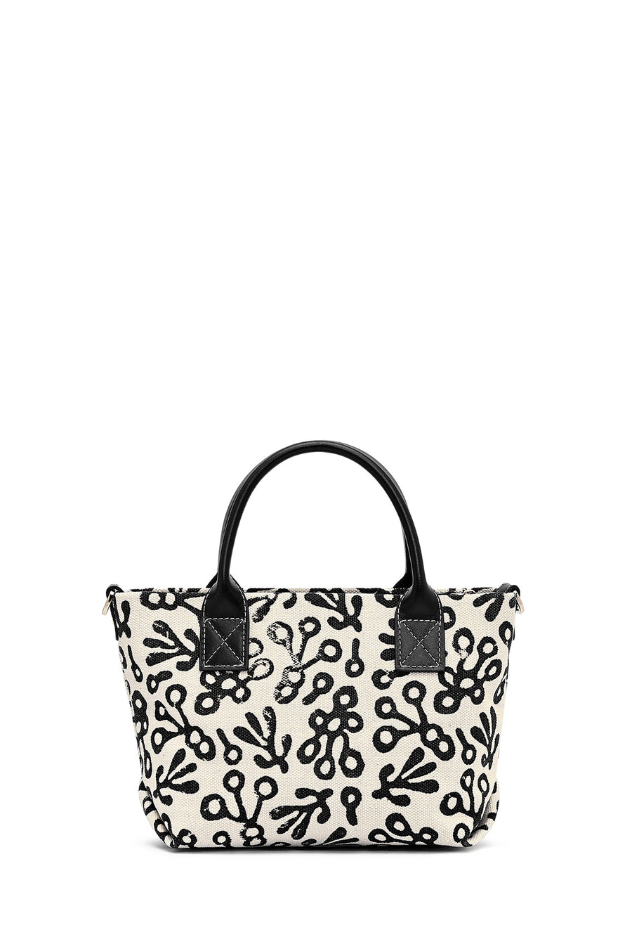 Kastamonu Stone Print Women's Black Long Strap Patterned Fabric Mini Handbag