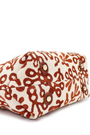 Kastamonu Stone Print Women's Brown Long Strap Patterned Fabric Mini Handbag | Derimod