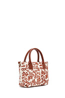 Kastamonu Stone Print Women's Brown Long Strap Patterned Fabric Mini Handbag | Derimod