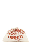 Kastamonu Stone Print Women's Brown Long Strap Patterned Fabric Mini Handbag | Derimod