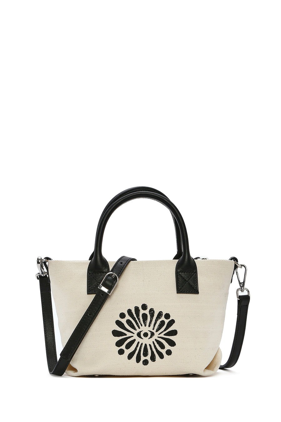 Kastamonu Stone Print Women's Black Long Strap Patterned Mini Handbag
