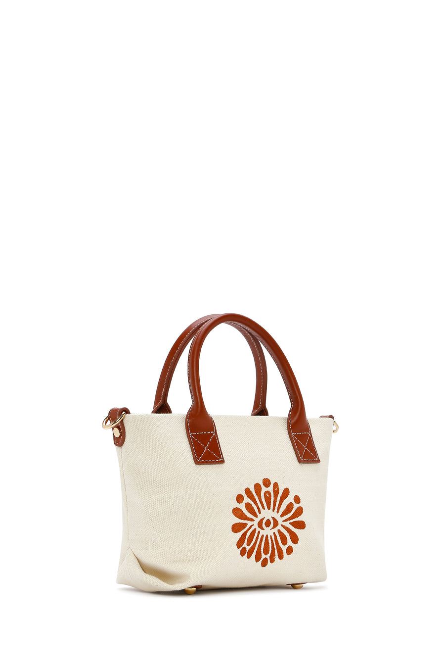 Kastamonu Stone Print Women's Brown Long Strap Patterned Mini Handbag